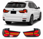 Vekto LED tail lights for BMW X5 F15 2014-2018, showing sleek red and clear lens taillight assembly on vehicle.