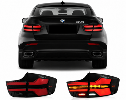 Vekto LED taillights for BMW X6 E71 2008-2014, showing the sleek red and clear lens design for rear lighting.