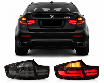 Vekto LED taillights for BMW X6 E71 E72 2007-2014, showing the sleek design and red and clear lens details.
