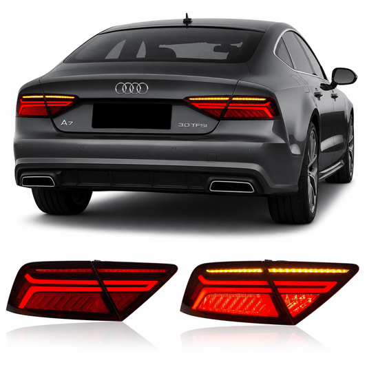 Vekto LED taillights for Audi A7 2011-2016, featuring modern design and bright illumination for enhanced visibility and style.