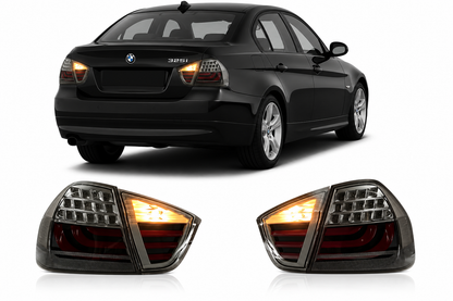 Vekto LED tail lights for BMW 3 Series E90 pre-LCI 2005-2008, showing sleek red and clear lens design for rear lighting.