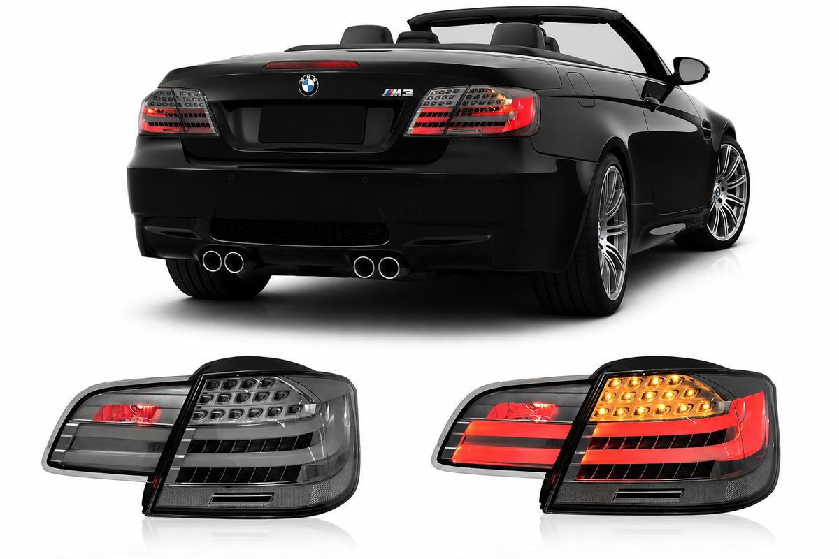Vekto LED clear tail lights for BMW 3 Series E93 M3 Convertible 2006-2012, showing sleek, modern taillight design.