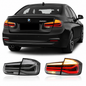 Vekto clear LED taillights for BMW 3 Series F30/F35 2012-2017, showcasing modern, bright tail light design for vehicle rear.
