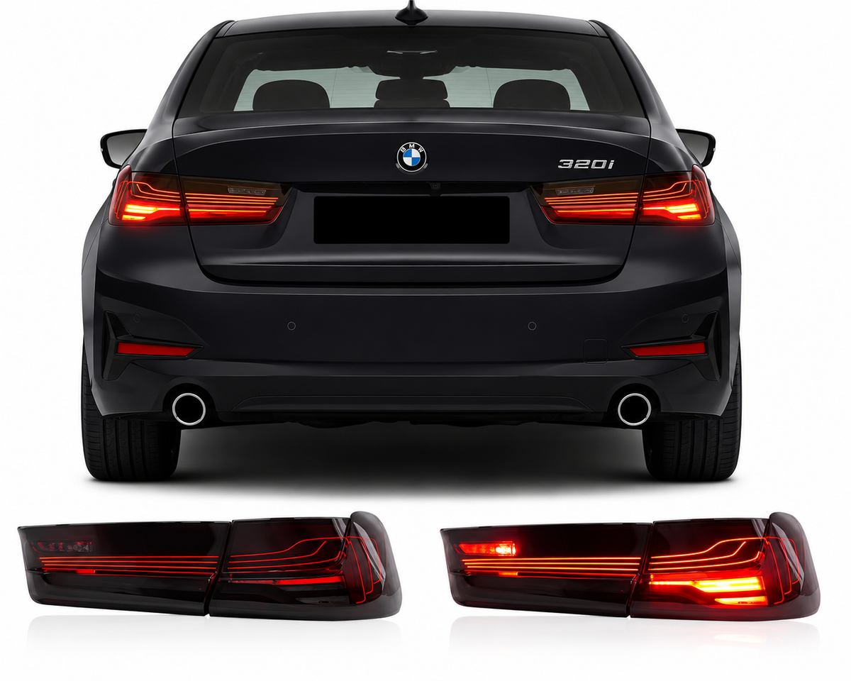 Vekto OLED CSL style taillights for BMW 3 Series G20 (2018-2022), featuring sleek LED design and modern lighting elements.