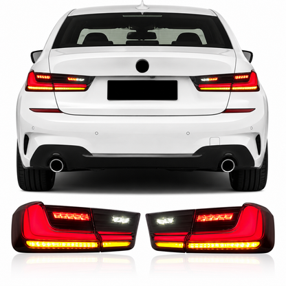 Vekto LED rear taillight assembly for BMW 3 Series G20 G28 and M3 G80, showing sleek taillight design and LED lighting elements.