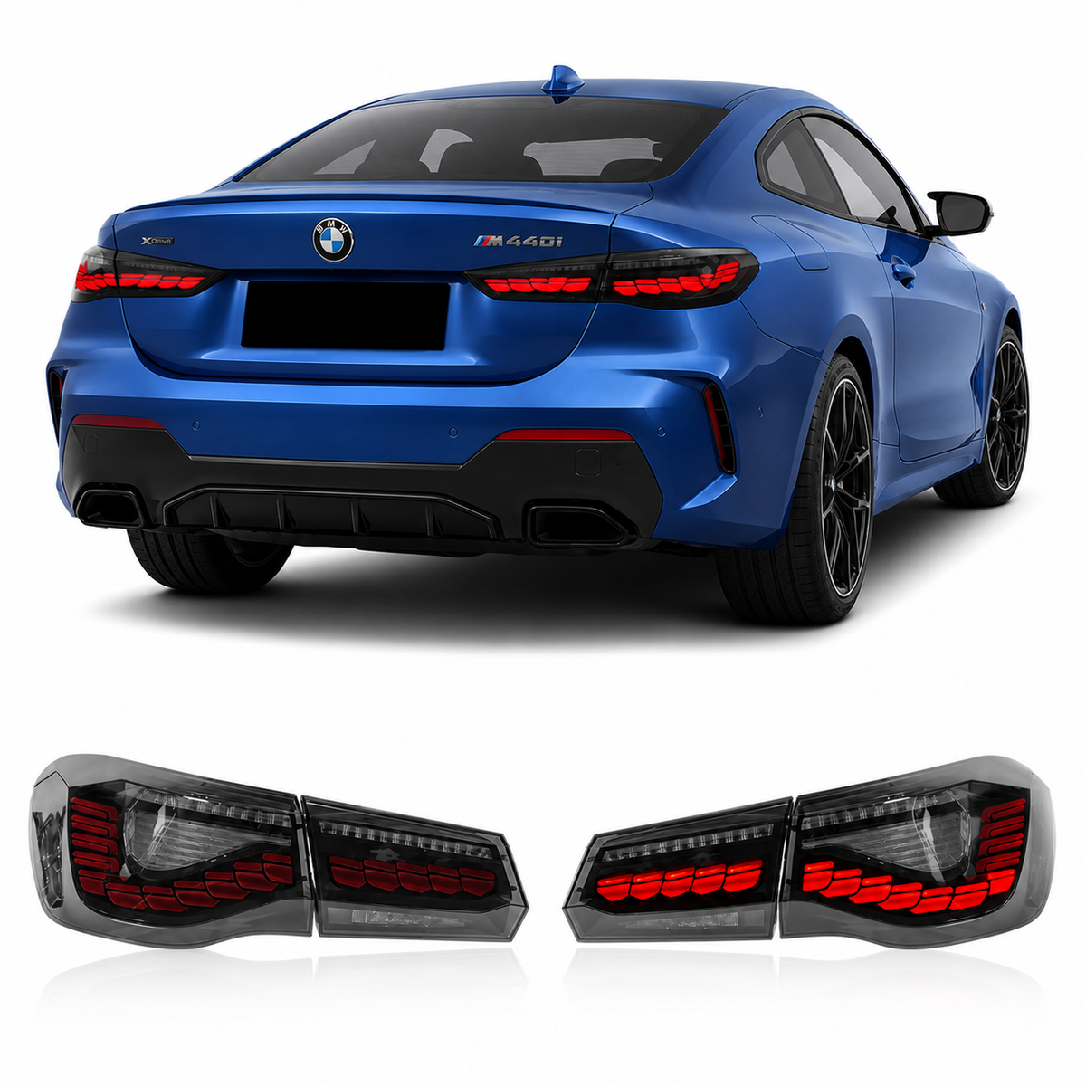 Vekto CSL style LED taillights for BMW 4 Series G22/G23 and M4 G82, featuring modern design and bright LED illumination.