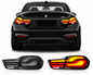 Vekto clear LED taillights for BMW 4 Series F32, F33, F36, M4, F82, F83 2014-2020, showing brake light and sleek design