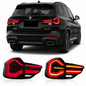 Vekto G08 Style LED taillights for BMW X3 2018-2021, showcasing sleek red and clear lens tail light assembly.