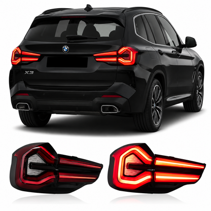 Vekto LED taillights for BMW X3 G08 G01 2018-2022, modern tail lights with clear design, visible on the vehicle.