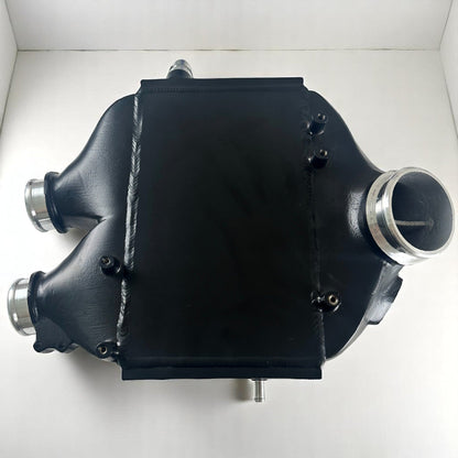 Premium Palenon Performance Top Mount S55 intercooler for BMW F80 M3, F87 M2, F82 M4, showing the sleek intercooler design.