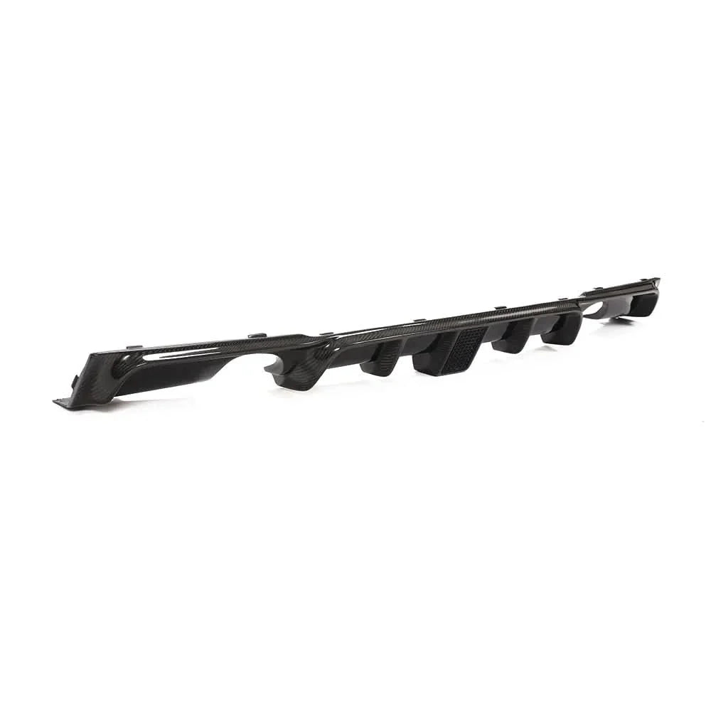 Carbon fiber F30 rear diffuser with integrated brake light for BMW F30 F31 318i 320i 328i 330i M Sport 2013-2018 by K2 Industries.