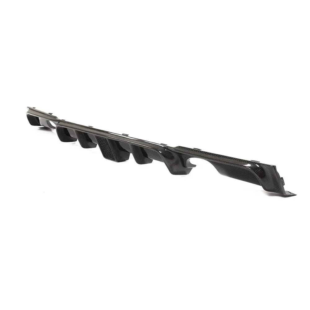 Carbon fiber BMW F30 rear diffuser with integrated brake light, compatible with 2013-2018 F30 F31 318i 320i 328i 330i M Sport by K2 Industries