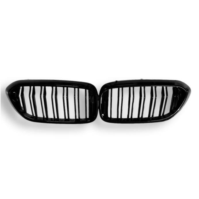 BMW G30 front grille in black ABS, compatible with 2017-2020 530i, 540i, M550i, by Palenon Performance.