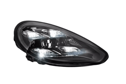 K2 Industries Porsche Panamera 970.2 LED headlights with matrix style design for 2014-2016 model year, featuring modern lighting technology.