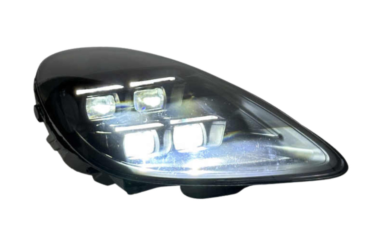 K2 Industries Porsche 718 982 modern LED headlights with sleek design upgrade for 2024+ model, featuring stylish illumination.