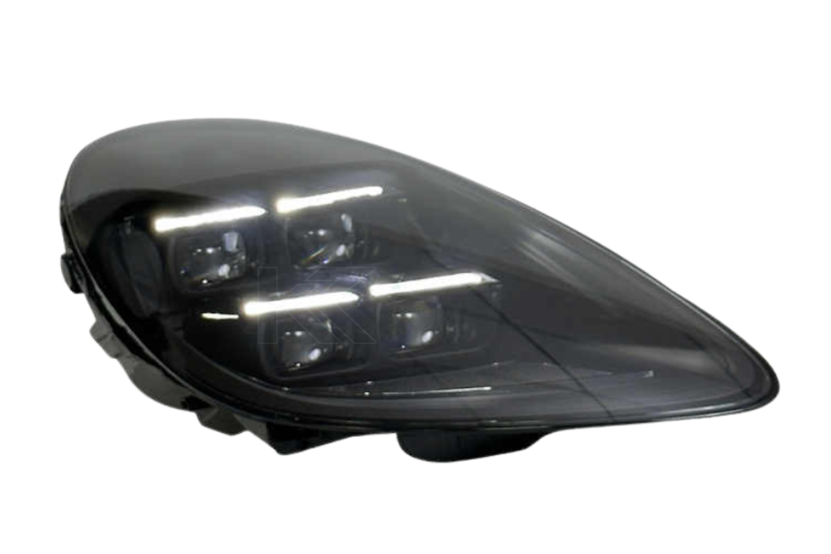 K2 Industries Porsche 718 982 modern LED headlights with sleek design upgrade for 2024+ models, featuring advanced lighting technology.