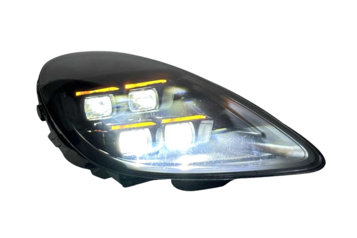 K2 Industries Porsche 718 982 modern LED headlights with sleek design upgrade for 2024+ models, showcasing contemporary style.