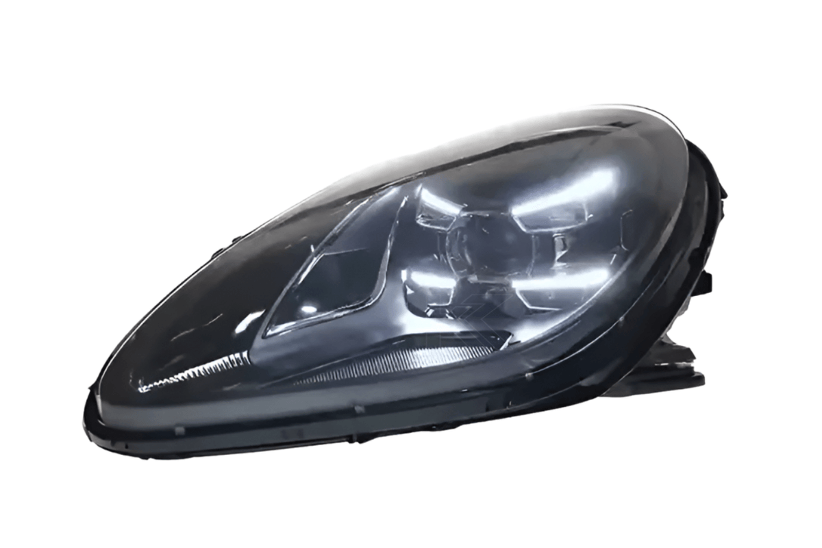 K2 Industries Porsche Macan 95B LED headlights upgrade for 2014-2021, showing sleek, modern headlight design with bright LED elements.