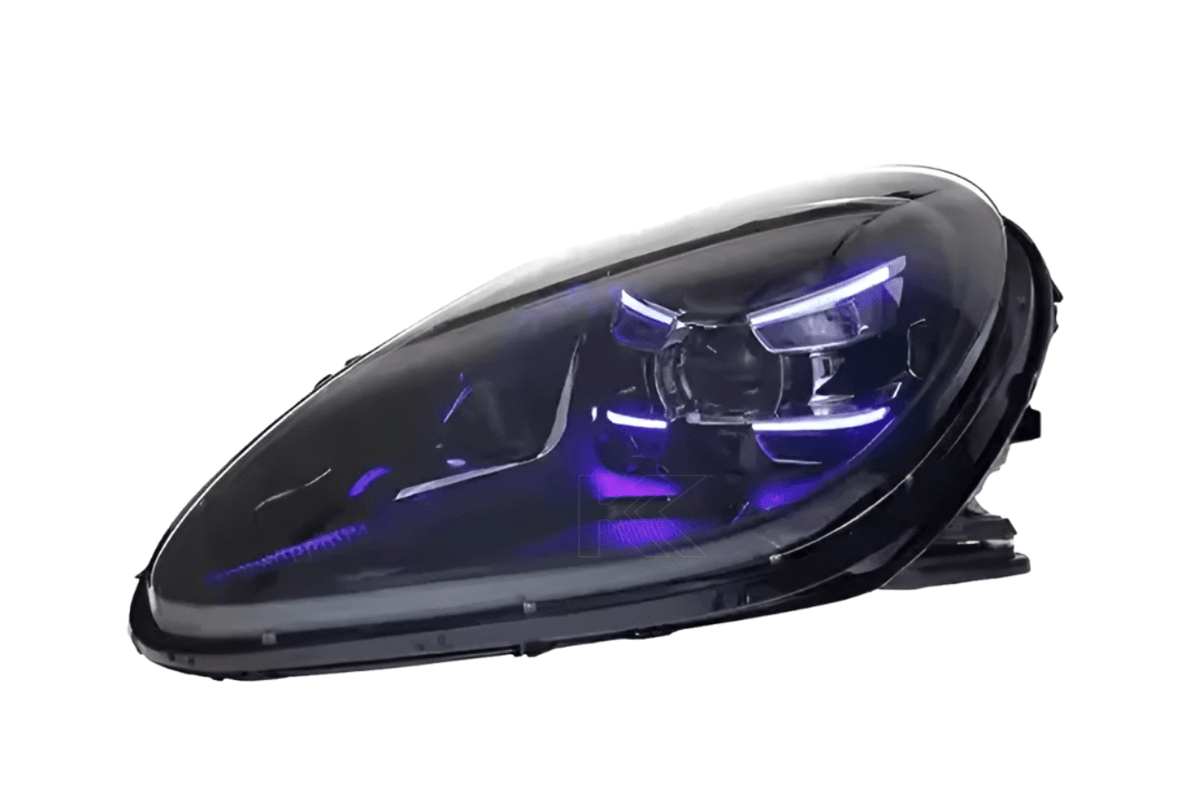 K2 Industries Porsche Macan 95B LED headlights upgrade for 2014-2021, showcasing bright, advanced headlight design and installation details.