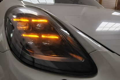 K2 Industries Porsche 718 982 modern LED headlights with sleek design for 2024+ model upgrade.