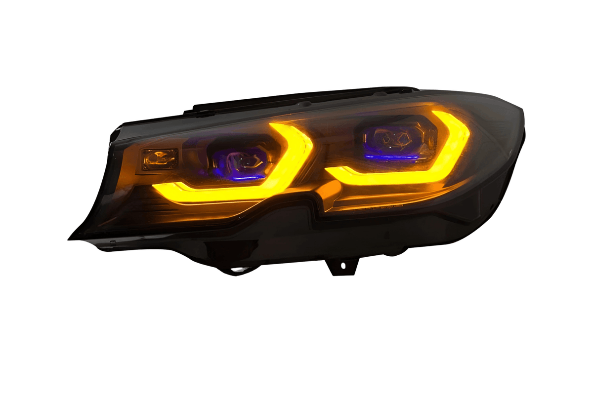 BMW 3 Series G20 non-laser LED headlights by K2 Industries, featuring laser style design for 2019+ models.