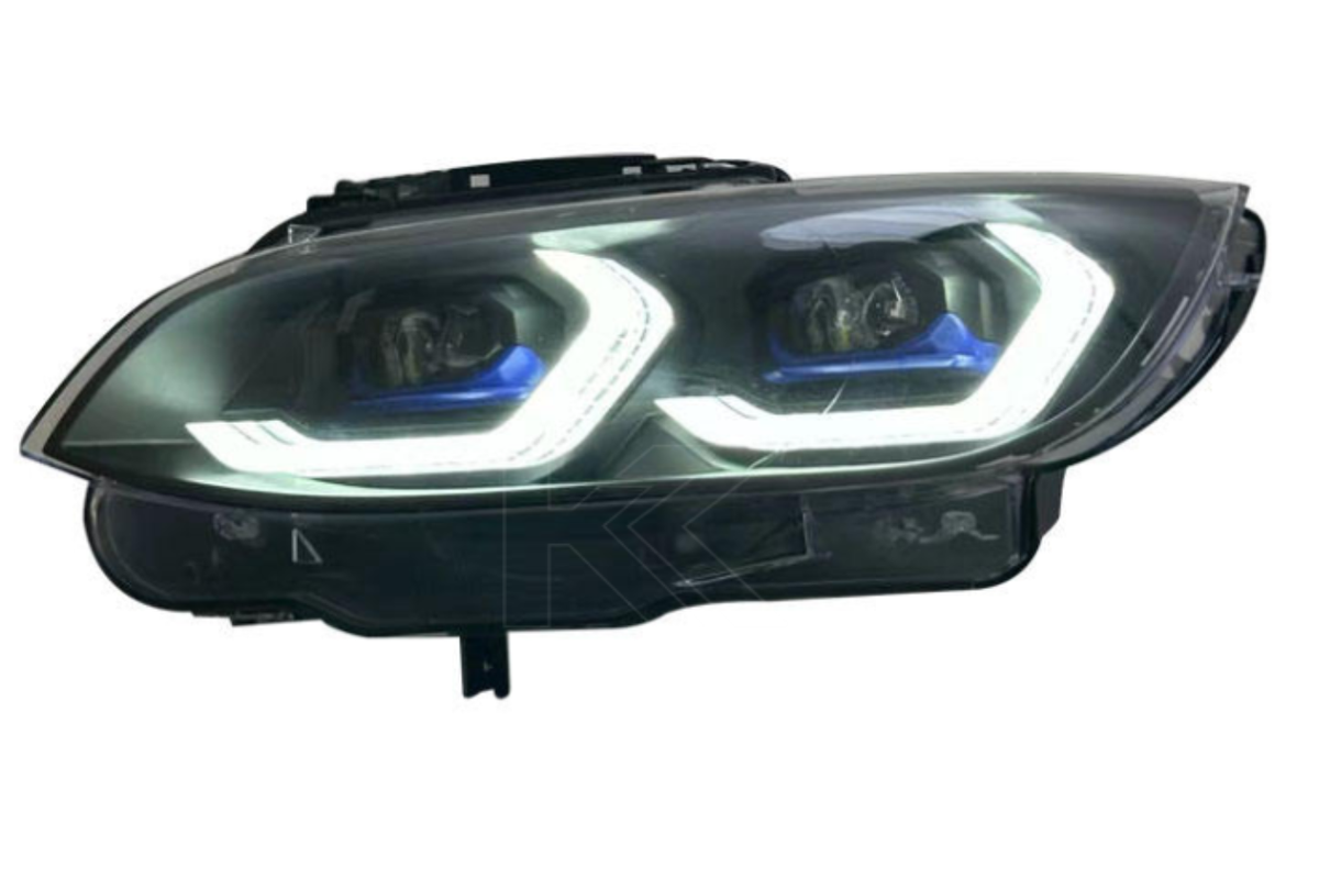 K2 Industries BMW 3 Series M3 E92 LED headlights, new gen style, for 2006-2010 models, showing sleek headlight design and LED lighting features.