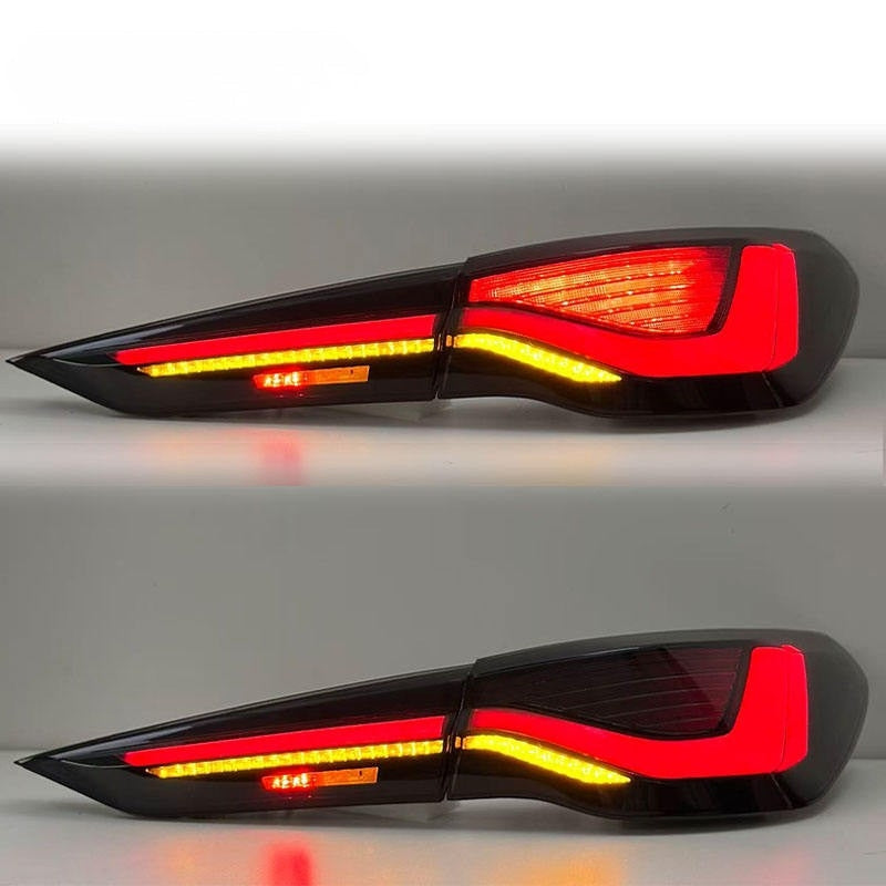 Vekto LED taillights installed on a BMW 4 Series G22 G82 2018-2022, showcasing sleek red and clear lens design.
