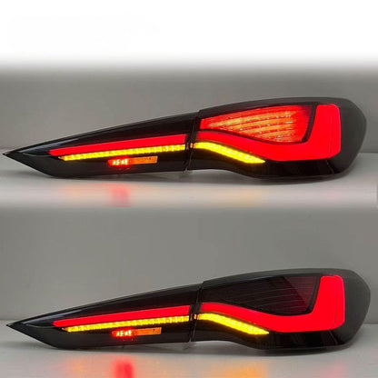 Vekto LED taillights installed on a BMW 4 Series G22 G82 2018-2022, showcasing sleek red and clear lens design.