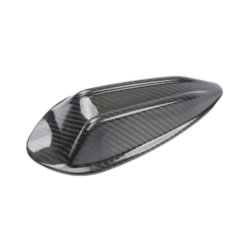 BMW 3 Series G80/G81/G82/G83 carbon fiber roof shark cover by K2 Industries, showing sleek black aerodynamic design on the vehicle.