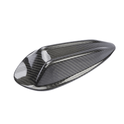 BMW 3 Series G80/G81/G82/G83 carbon fiber roof shark cover by K2 Industries, showing sleek black aerodynamic design on the vehicle.