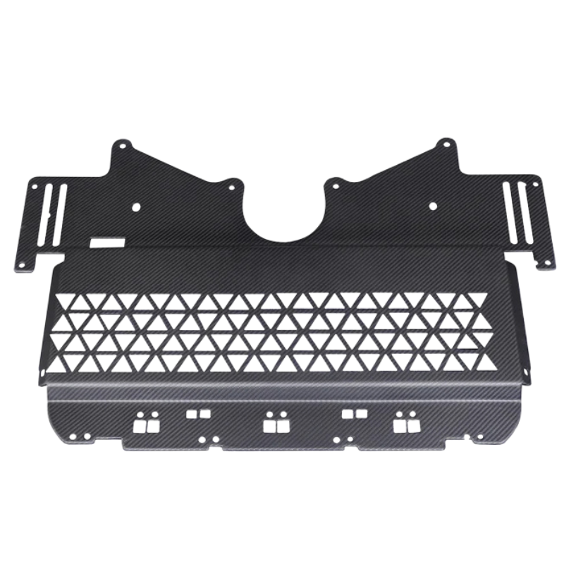 K2 Industries carbon fiber skid plate for BMW 3 Series G80 G81 M3 and 4 Series G82 G83 M4, durable automotive underbody protection