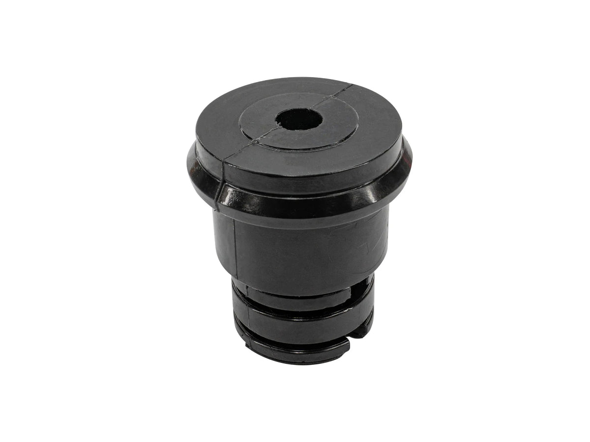 GoWesty front bump stop for Vanagon shock absorber, part of shock mounts and camber plates, shown on vehicle suspension.
