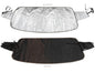 GoWesty Snow & Sun Shade for VW bus, window cover protecting against snow and sunlight, installed on bus windows.