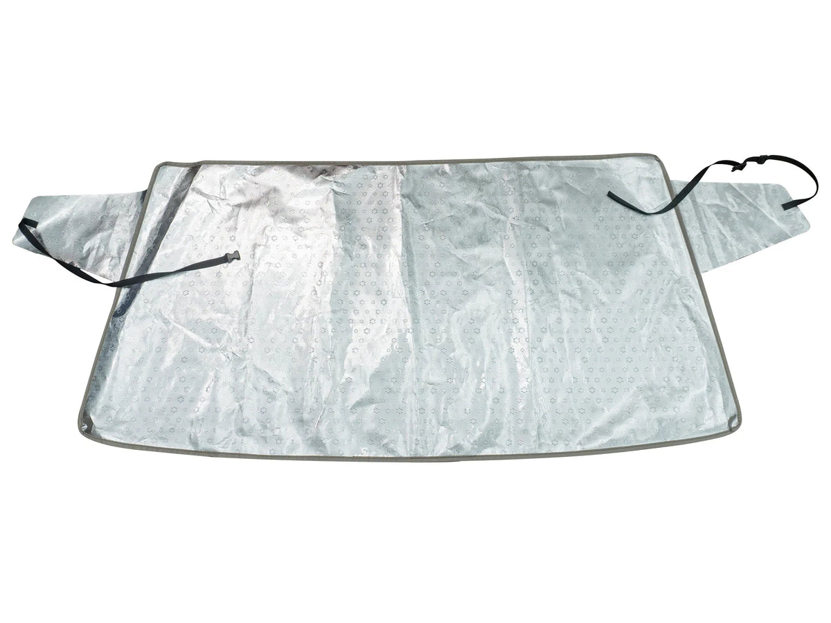 GoWesty Snow & Sun Shade window cover for Vanagon, blocking sunlight and cold for improved interior comfort.