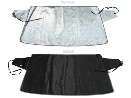 GoWesty Snow & Sun Shade window cover for VW Vanagon, designed to block sunlight and cold for better interior comfort.
