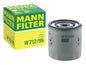 WorldPac 04E115561AC MANN engine oil filter for Audi, VW, and Porsche vehicles, shown in close-up with brand markings.