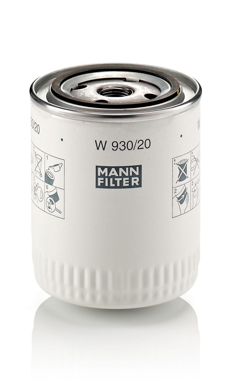 Audi VW Porsche engine oil filter W930/20 by Mann, shown in the image, designed for optimal engine protection and performance.