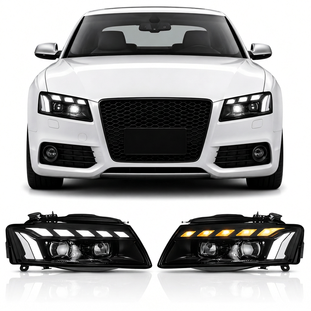 RS5 Style LED Headlights for Audi A5 & S5 2008-2012