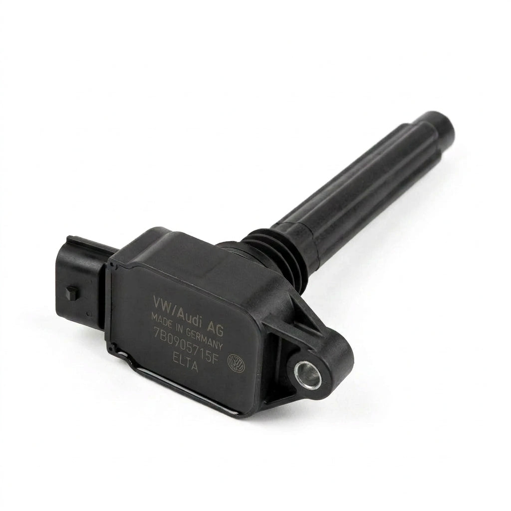 Genuine OEM direct ignition coil for VW Routan 3.6L engine, 2011-2014, by University VW Audi, mounted on engine.