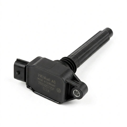Genuine OEM direct ignition coil for VW Routan 3.6L engine, 2011-2014, by University VW Audi, mounted on engine.