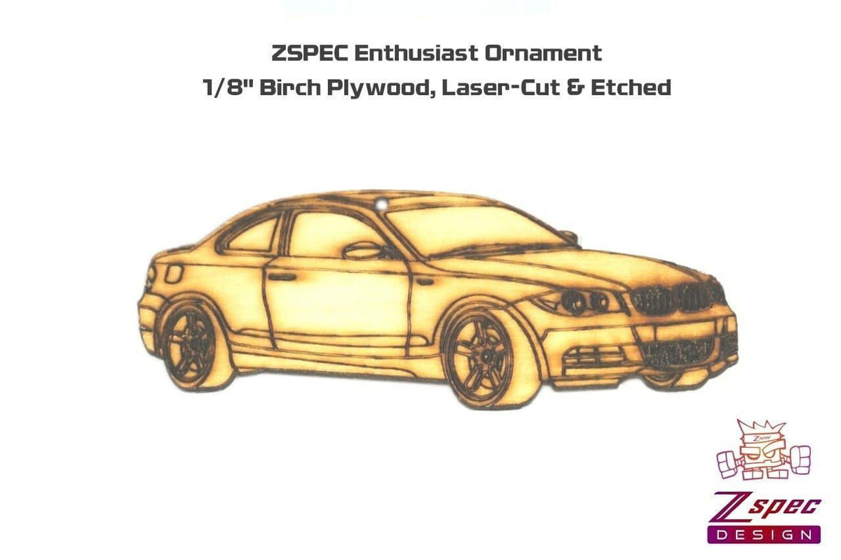 ZSPEC Laser-Engraved Wood Ornament, Style: BMW 1-Series, Birch, ~5"