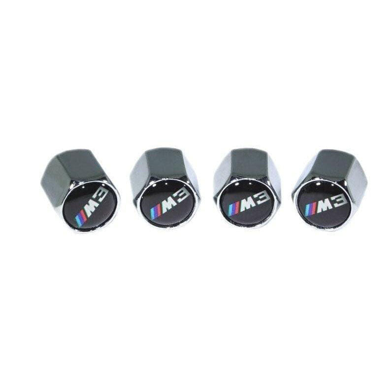 Chrome Valve Stem Tire Caps, Style: BMW  M3