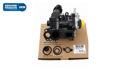 Water pump and seals on Volkswagen packaging with Genuine Products OEM badge