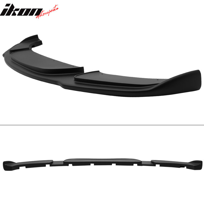 Matte black front lip spoiler for BMW F10 2011-2016 528i 550i 535i Msport by K2 Industries, installed on front bumper.