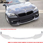 K2 Industries BMW F10 5 Series M Sport Mtech V Style front bumper lip spoiler, black with textured surface, for 2012-2016 models.