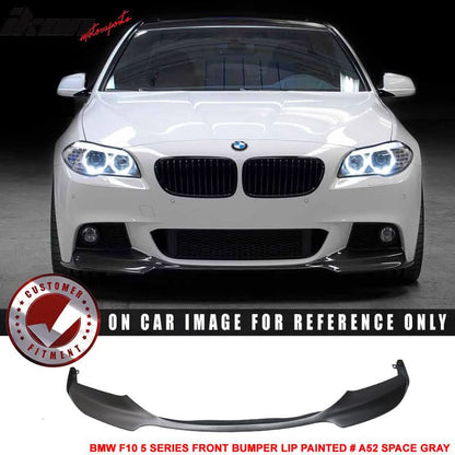 K2 Industries BMW F10 5 Series M Sport V Style front bumper lip spoiler for 2012-2016 F10 model with black border design