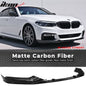 BMW G30 M-Tech M Sport front bumper lip spoiler set by K2 Industries, 3-piece carbon fiber design for 2017-2020 models.