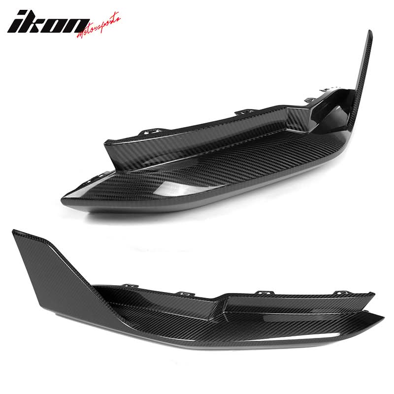BMW G80 M3 MP Style gloss black rear bumper lip diffuser by K2 Industries, featuring a dry carbon fiber finish and bold design.