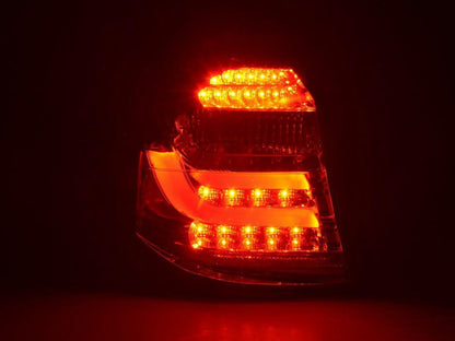 BMW 1-Series E81 3/5 door red LED tail lights set by K2 Industries for 2007-2011 model with illuminated lenses