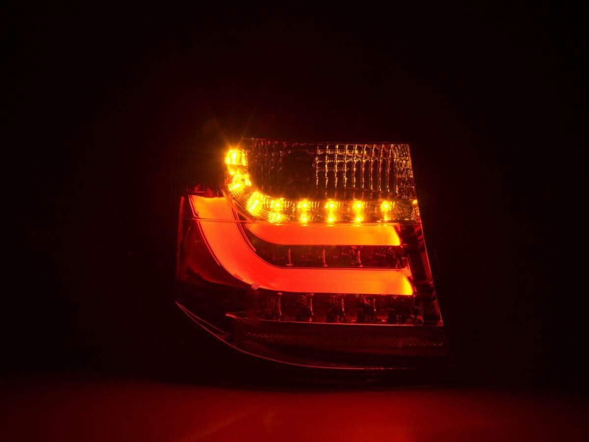 BMW 1-Series E81 3/5 door red LED tail lights set by K2 Industries for 2007-2011 models, showing the sleek tail light design.